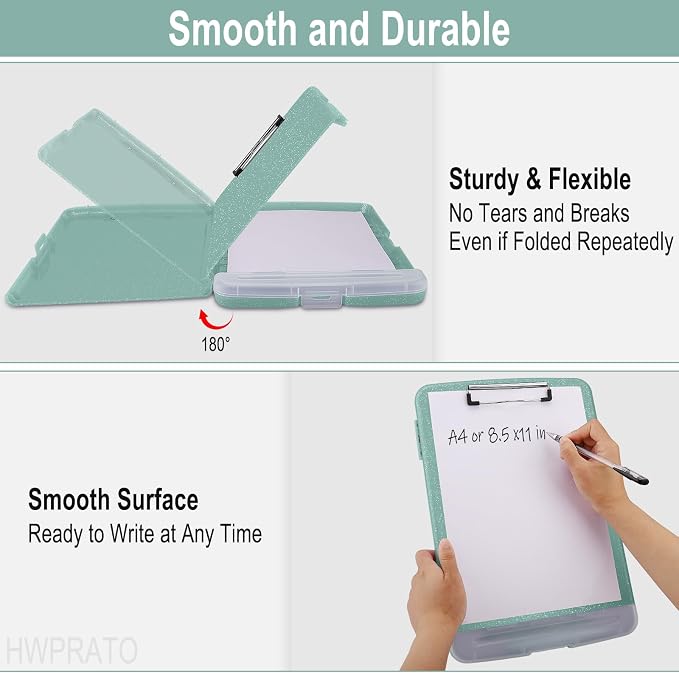 HWPRATO Glitter Clipboard with Storage, Clip Boards 8.5x11 with Pen Holder - Image 6
