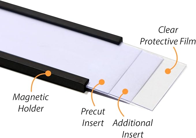 SmartSign Pack of 25 Magnetic"C" Channel Label Holders | 1" x 3" - Image 7
