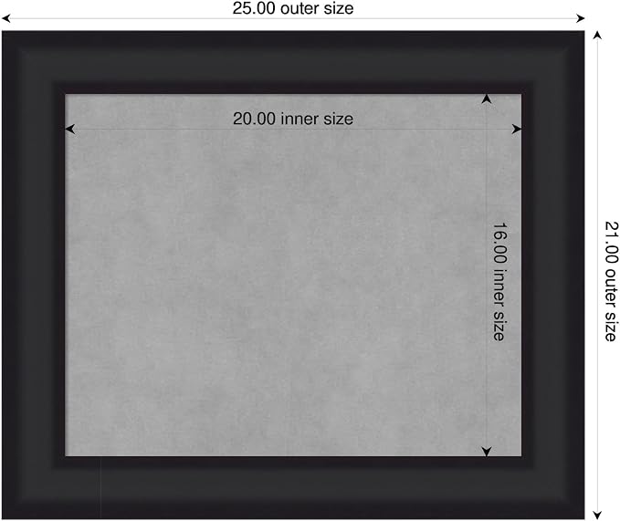 Amanti Art Black Framed Magnetic Board 21x25 Small Vision Board - Image 2