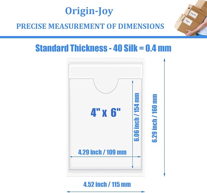 Origin-Joy 50 PCS Self-Adhesive Index Label Pockets - Image 2
