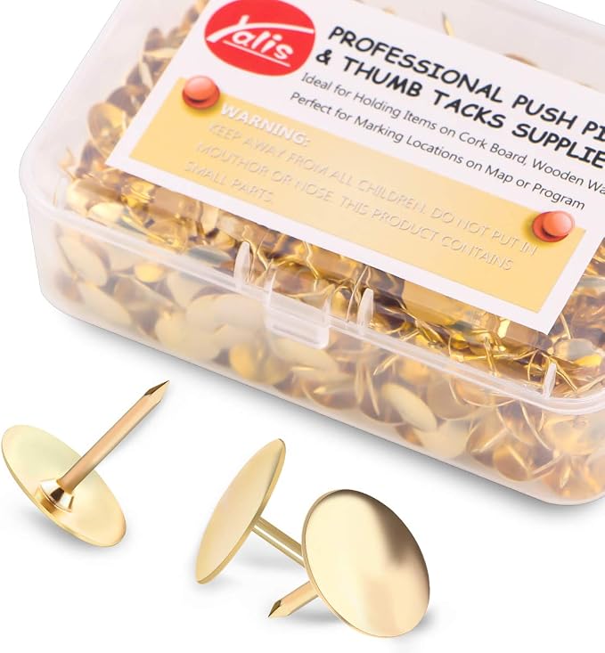 Thumb Tacks 500-count, 3/8-inch Steel Roundness Push Pins Office Tacks by Yalis