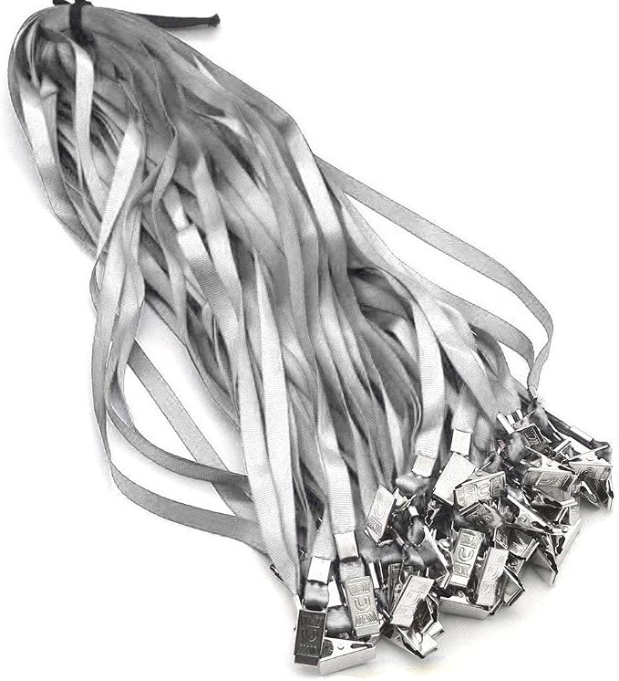 Bird Fiy Black Lanyards 100 Pack 34" Premium Lanyard Bulldog Clips Bulk Nylon by BirdFiy