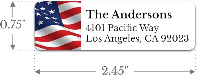 Personalized Patriotic Return Address Labels, Self-Adhesive Address Stickers on - Image 2