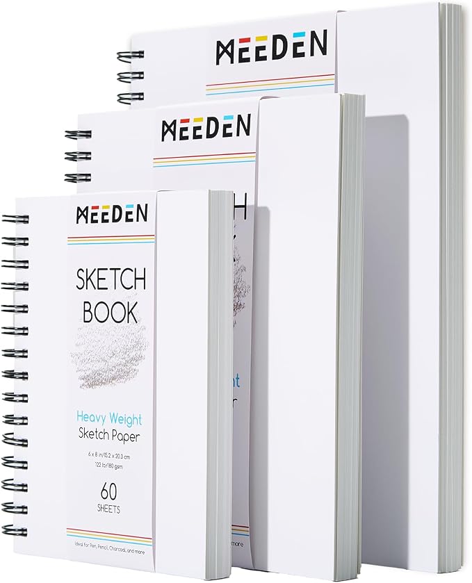 MEEDEN 6"x8" Sketchbook Paper Pad: 122lb/180gsm Spiral Bound Art Sketch Book - Image 9