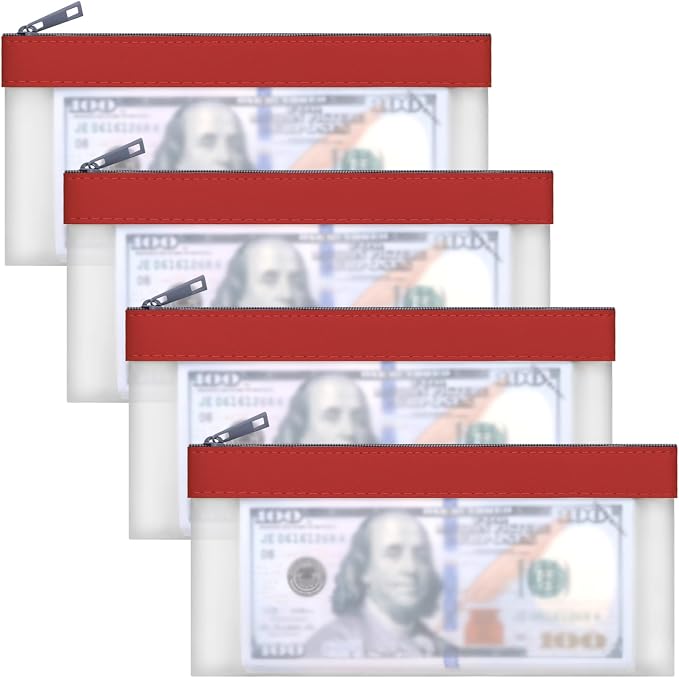 Clear Money Envelopes for Cash 7.6"x3.7" | Money Bags by VOCHIC