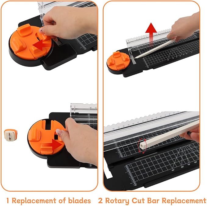 Paper Cutter for Craft, 4-in-1 Paper Trimmer, Perforated & Creasing Blades for - Image 3