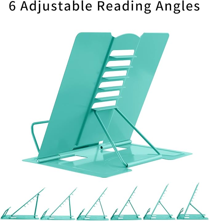 MSDADA Book Stand Metal Reading Rest Book Holder Adjustable Cookbook Documents - Image 3