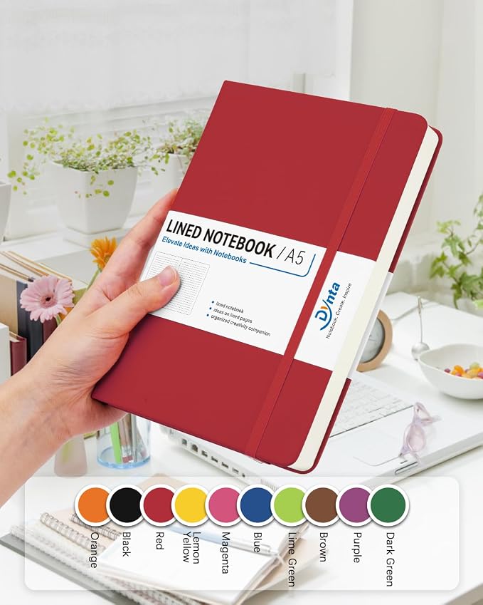 Dynta Hardcover Journal Notebooks, 10 Packs A5 Lined Journals Bulk - Image 6