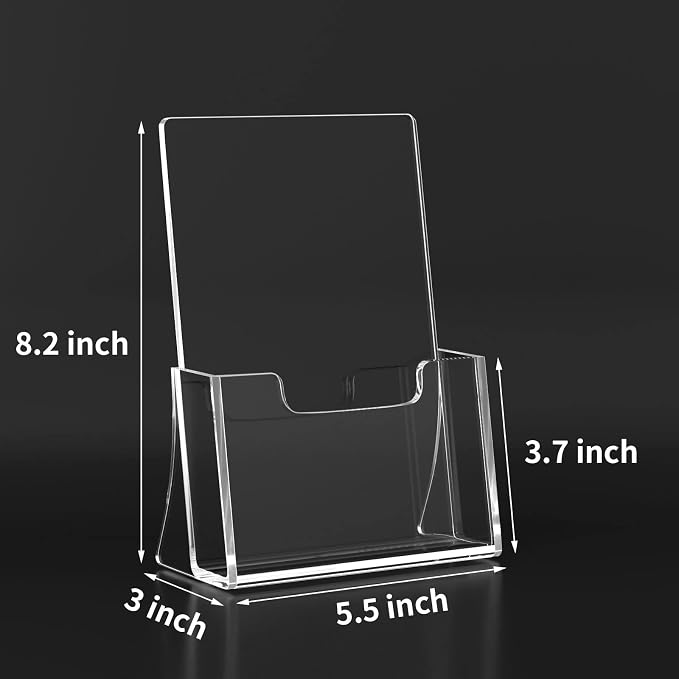 HIIMIEI Brochure Holder 8.5 x 5.5 inches, Acrylic Flyer Holder - Image 2
