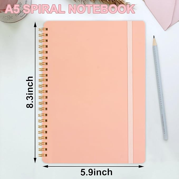 Utron Spiral Notebook For Women & Men, 5.9 x 8.3” College Ruled Notebook For - Image 2