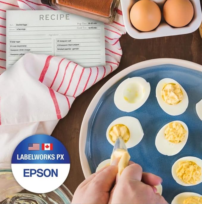 Epson LABELWORKS 218BMWPX Genuine PET (Polyester) Tape Cartridge - Black on Matte White Designer Craft Label Maker Tape - 3/4" (18MM) Wide, 26'-DeskLoop Office