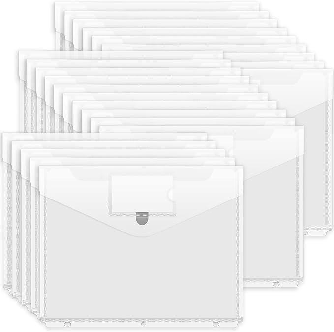 Forvencer Binder Pocket, 24 Pack Super Heavyweight Poly Binder Pocket by Forvencer
