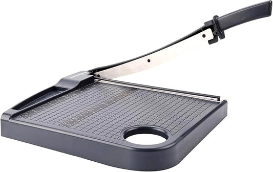 Paper Cutter,Heavy Duty Guillotine Paper Trimmer with Portable Base DesignandSafety Guard/Blade Lock,12" Cut Length Paper Slicer with17PCS Capacity,Cardstock/Laminating/Cardboard/Photos/Vinyl,(Grey)-DeskLoop Office