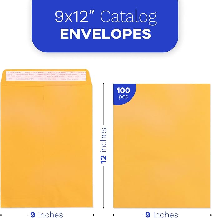 Manilla Envelopes 9x12 Self Seal 100 PCS, Goefun Brown Kraft Large Envelopes - Image 3