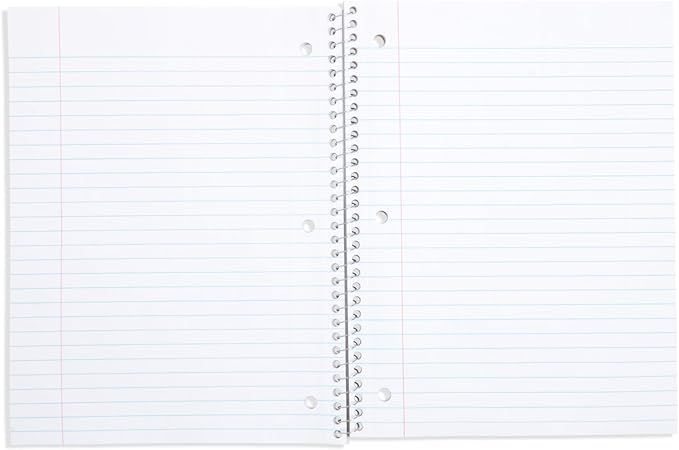 Blue Summit Pastel School Notebooks, 1 Subject Notebooks for School Wide Ruled, 6 Pack-DeskLoop Office