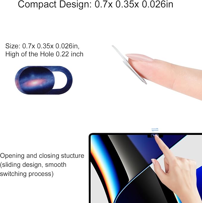 Camera Cover Slide 8 Packs, Webcam Cover Ultra Thin Sticker Privacy Protector - Image 4