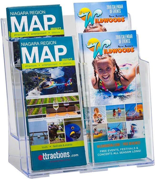 Azar Displays 252381 Two-Tier Four-Pocket Trifold Brochure Holder - Image 2