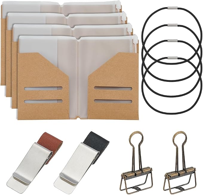 OLYCRAFT 4 Pack Travelers Notebook Accessories Kit Travel Diary Accessory Set by OLYCRAFT