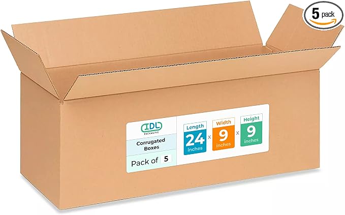 Long Moving & Shipping Boxes 24 x 9 x 9 inches by IDLPackaging