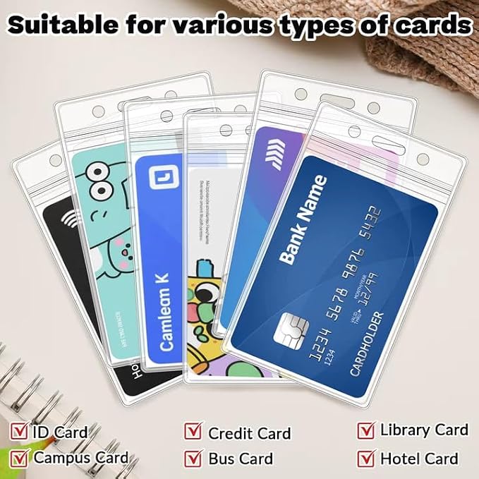 50 PCS Plastic Badge Holder, Vertical Name ID Card Badge Holders | Extra Thick - Image 4