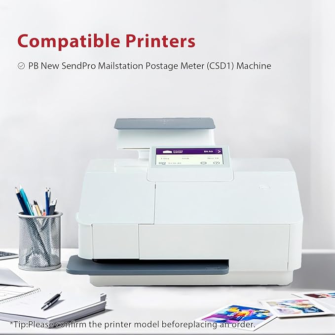 SL-870-1 XXL Fluorescent Red Ink Cartridge Compatible for PB New SendPro Mailstation Postage Meter (CSD1) - 1 Pack(18ML) 18M-DeskLoop Office