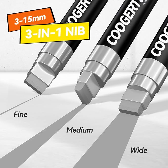 Coogert 3Pcs Silver Jumbo Poster Markers, 15MM Thick Permanent Acrylic Graffiti - Image 2