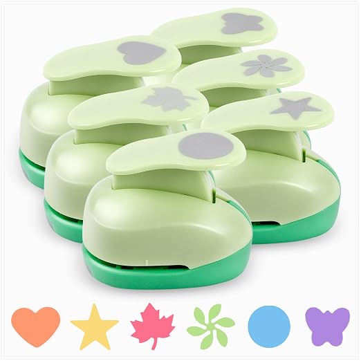 UCEC Paper Punches for Crafting, 1 Inch Craft Puncher, Maple Leaf, Flower Punch by UCEC