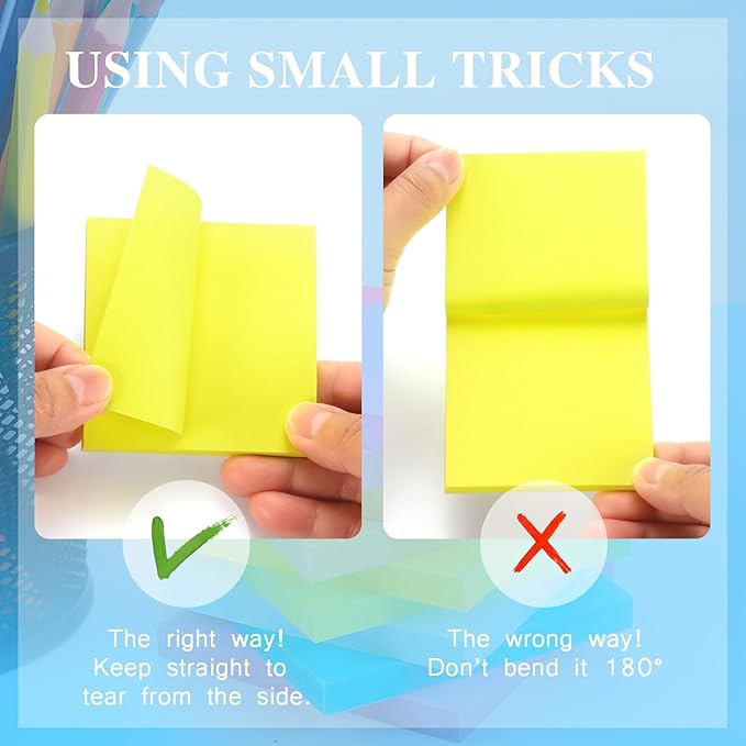 Early Buy 24 Pads Sticky Notes 8 Bright Color Self-Stick Notes 3 in x 3 in, 60 Sheets/Pad-DeskLoop Office