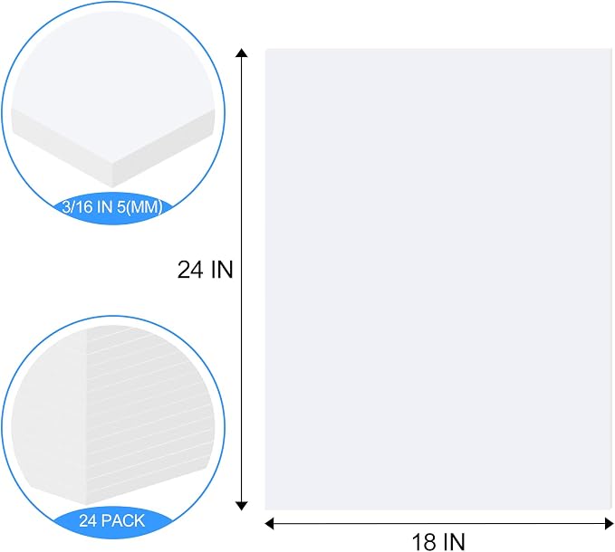 ToLanbbt 24 Pack White Foam Board, Displaying - Image 2