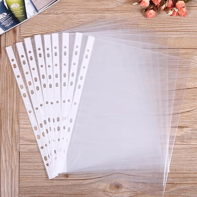 A4 Punched Pocket, Sheet Protectors, 100 Pages Clear Sheet Protectors - Image 3