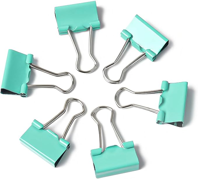 50 Pack Small Green Binder Clips 3/4 Inch, Colored Little Paper Clamps - Image 3