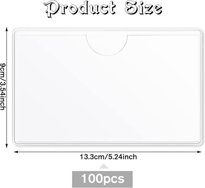 Chinco 100 Self Adhesive Pocket Index Card Pockets Index Card Holder Storage - Image 2