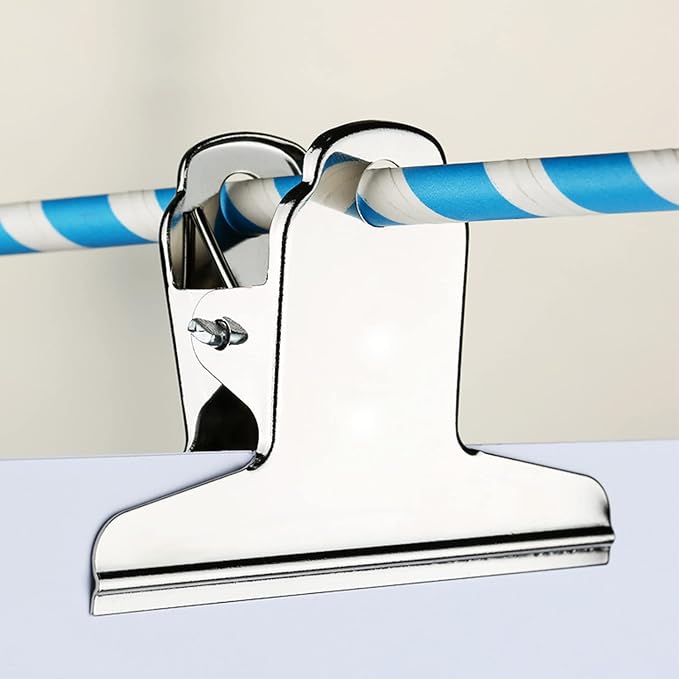 6pcs Stainless Steel Bulldog Clips, Extra Large & Medium Sizes, Holds Up to 400 - Image 5