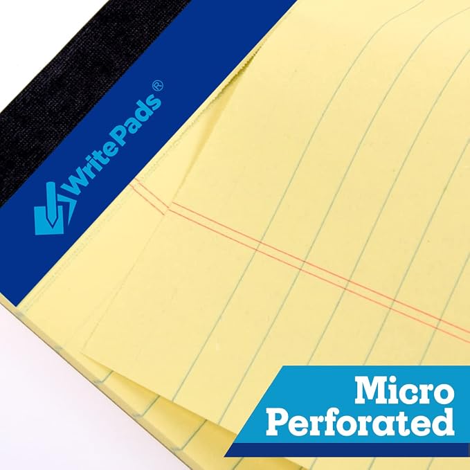 WritePads Legal Pad, 8.5 x 11, Wide Ruled, Canary Paper, 50 Sheets Per Pad - Image 3