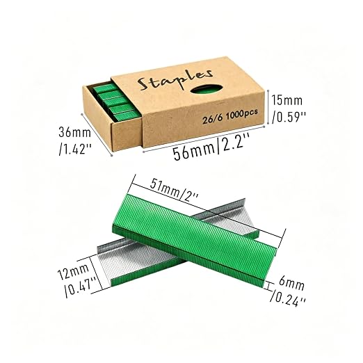Green 26/6 Standard Staple Set 12mm Width 1000/Box 4 Boxes/Pack 4000 Count - Image 3