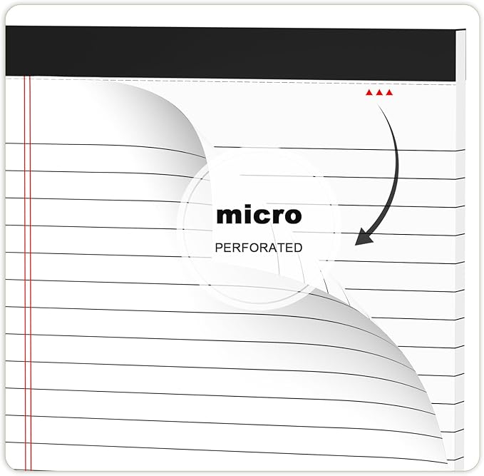 12pcs Small Note Pad 5x8 College Ruled White Legal Pads Paper Notepads 12 Pack Study Back Writing Pads 5 x 8 Legal Pads Perforated Narrow Ruled Pads of Paper White-DeskLoop Office