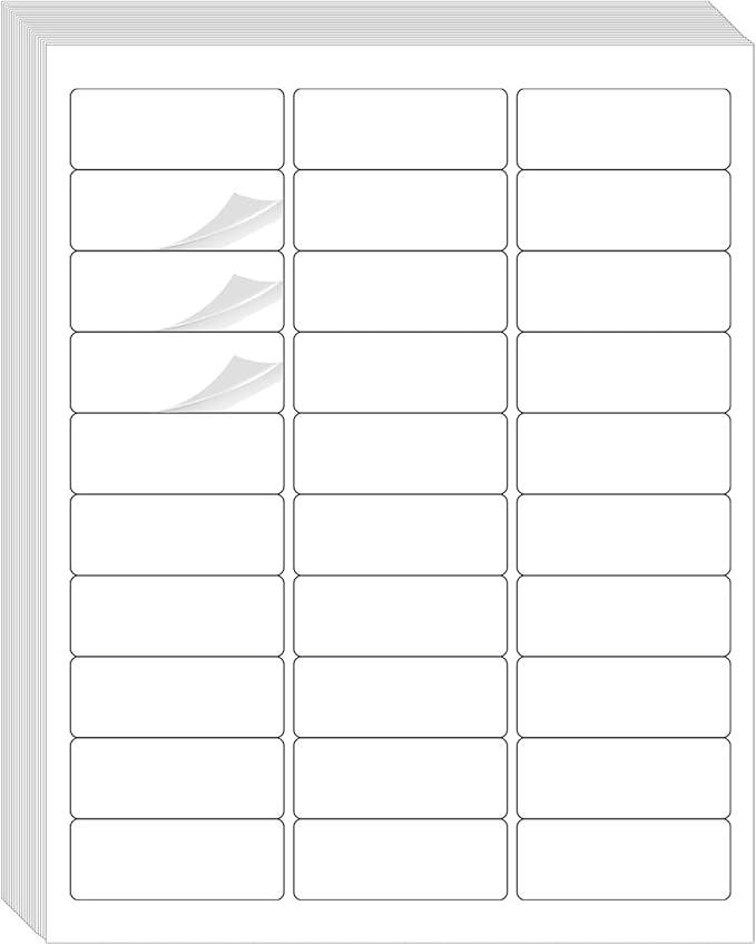 8.5"×11" Address Labels 600 Labels Sticker Paper for Laser/Inkjet Printer, 1" x 2-5/8" mailing Label- White-DeskLoop Office