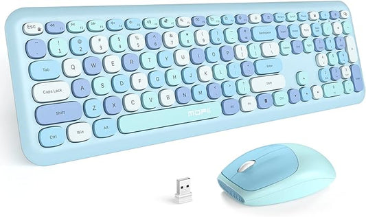 MOFII Wireless Keyboard and Mouse Combo Silent, Slim Compact 2.4G USB Full Size by MOFII