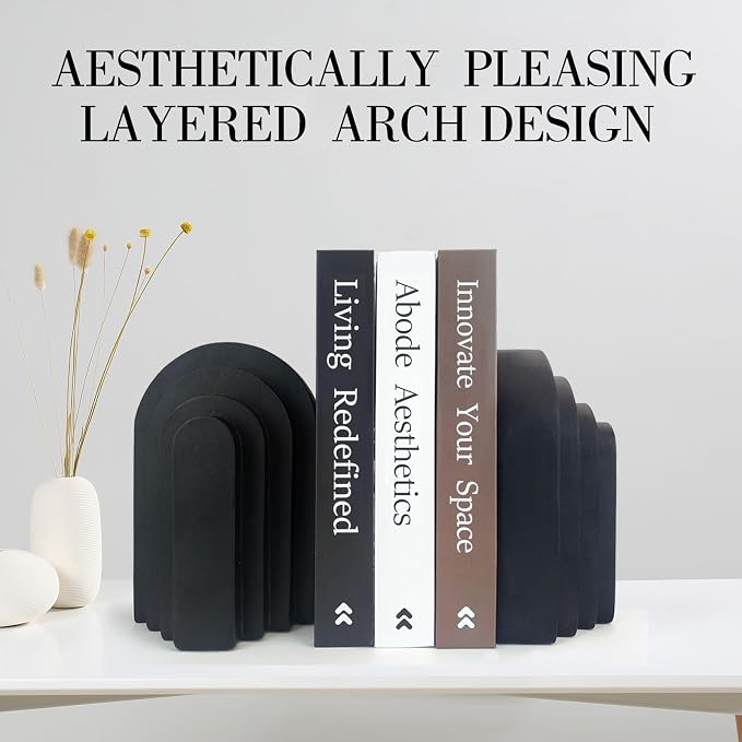 Book Ends for Heavy Books, Resin Decorative bookends, Heavy Duty Bookend for - Image 2