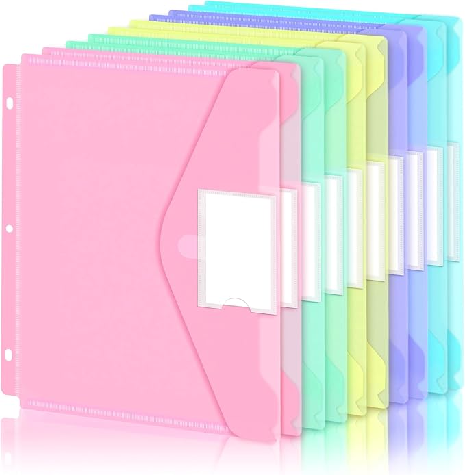 Binder Pocket, 10 Pack Super Heavyweight Plastic Folders by Nicecho