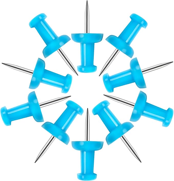 VAPKER Push Pins Tacks 120Pcs Deep SkyBlue Thumb Tacks Larger Size Pin Map by VAPKER