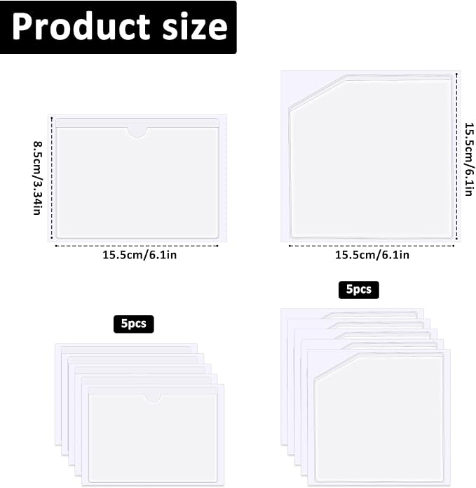 10 PCS Adhesive Pockets, 2 Sizes Sticky Pocket Sleeves, Planner Accessories - Image 2