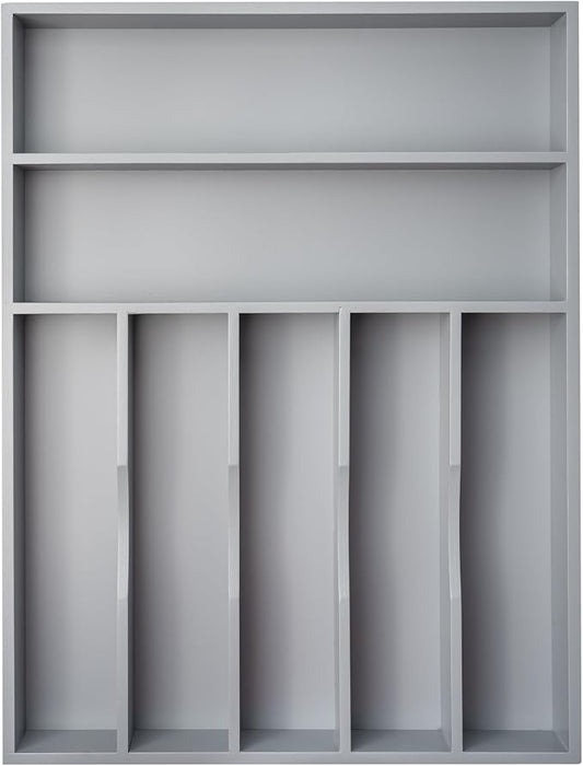 Besilord Silverware Organizer 13 Inch Gray Bamboo Kitchen Drawer Organizer 7 by Besilord