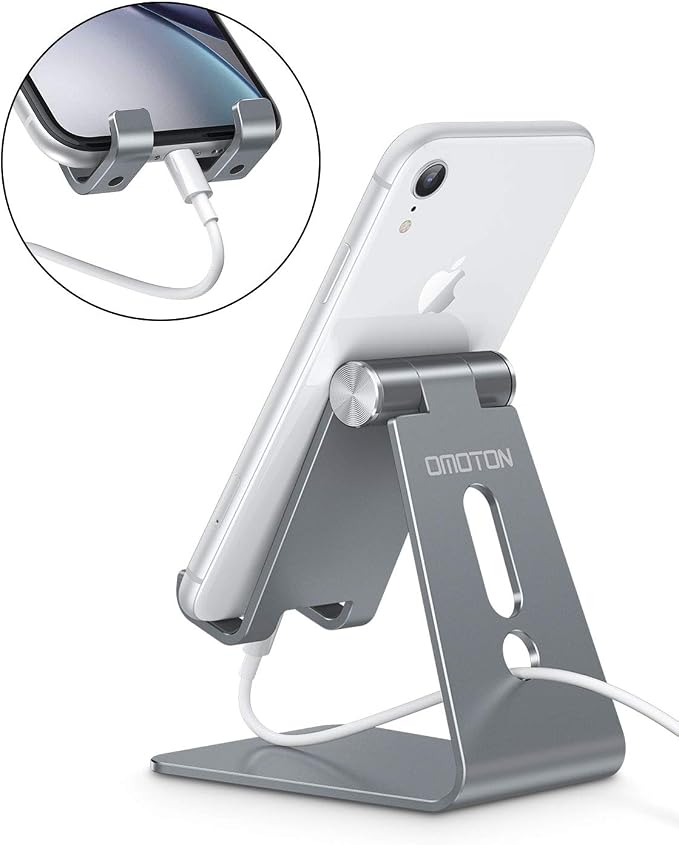 OMOTON Adjustable Cell Phone Stand, C2 Aluminum Desktop Phone Holder Dock - Image 7