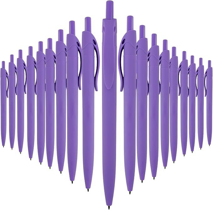 BallPoint Pens, 50 Pack, Bulk Pens, Dark Purple Barrel, Click Pens by Wiaziert