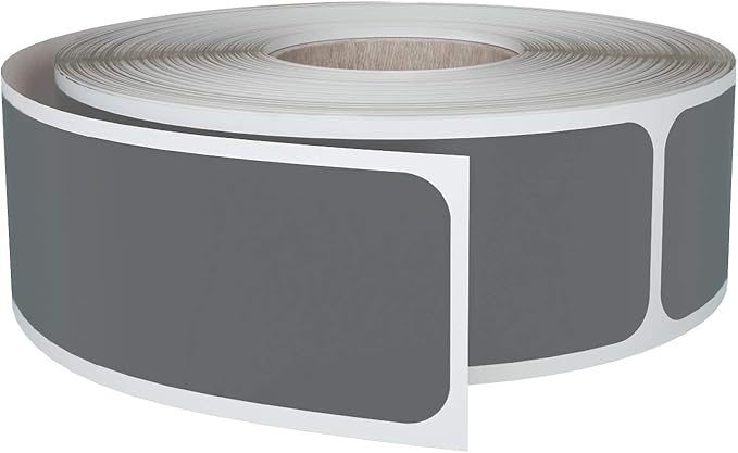 Royal Green Rectangle Label Stickers 3 x 1 inch Grey Sticker Roll by RoyalGreen