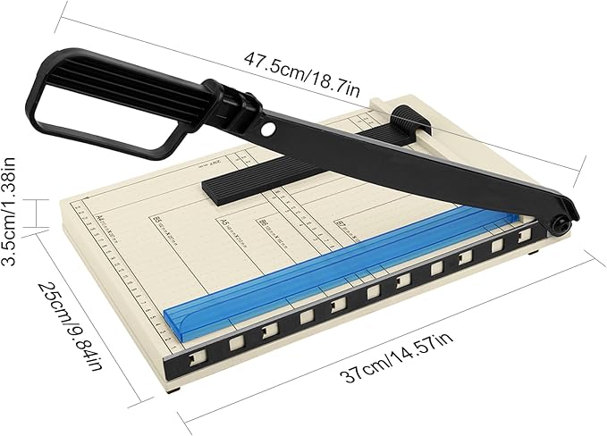 12" Guillotine Paper Cutter, A4 Paper Cutter, Heavy Duty 12-Sheet Capacity - Image 2