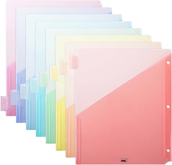 Mr. Pen- Binder Dividers with Pockets and Tabs, 8 Pack | Dividers by MrPen