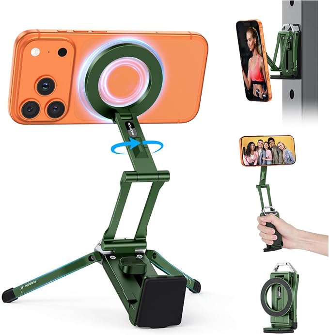 OMOTON TP02 360°Rotating for MagSafe Tripod Mount, Adjustable Aluminum Magnetic by OMOTON