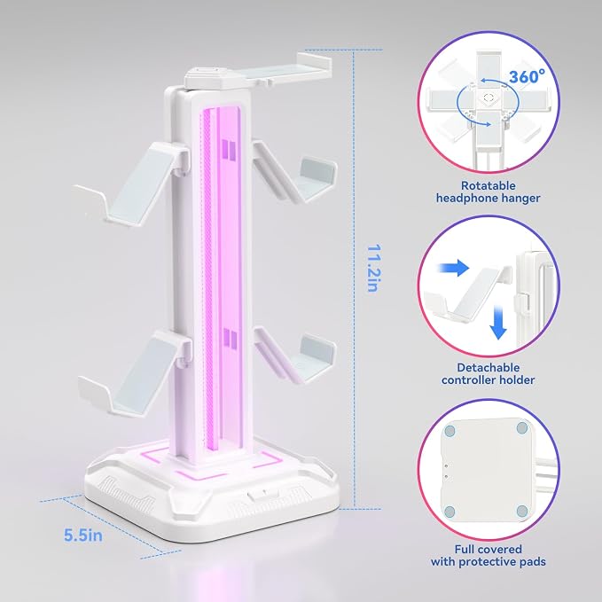 KDD RGB Headset Stand with 9 Light Modes - Image 6